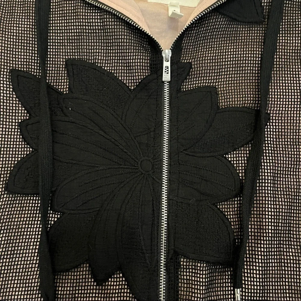 Avec Les Filles Lace Embroidered Zip Hoodie XS - Picture 5 of 10